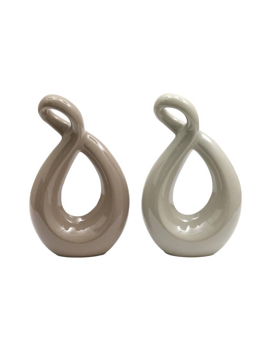 Διακοσμ.κεραμ. Abstract beize 25εκ. 2χρ.μπεζ