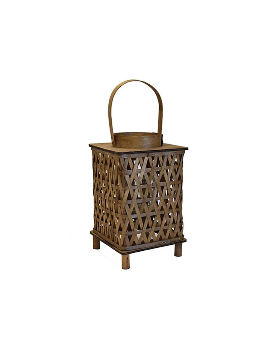 Φανάρι ξύλινο καφέ τετρ.20Χ20Χ32,5