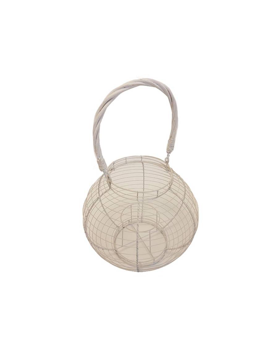 Φανάρι μεταλ.rusty λευκό 16/30Χ27