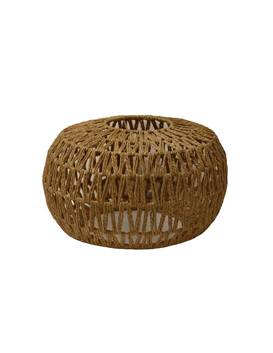 Φωτιστικό καπέλο οροφής μπουλ τεχνητή raffia καφέ χρ. 35Χ22