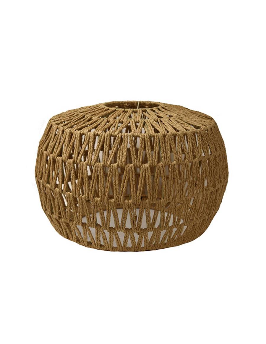 Φωτιστικό καπέλο οροφής μπουλ τεχνητή raffia καφέ χρ. 45Χ30