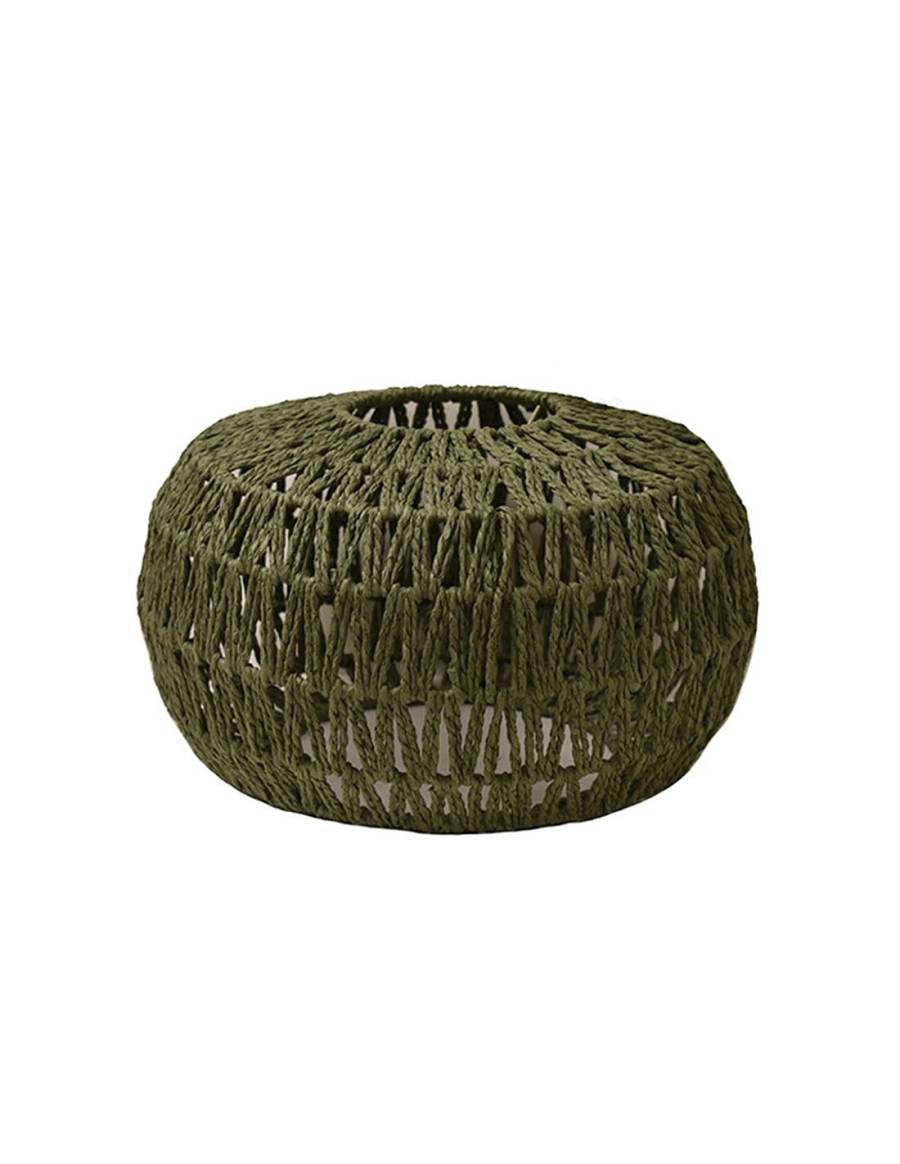 Φωτιστικό καπέλο οροφής μπουλ τεχνητή raffia λαδί χρ. 35Χ22