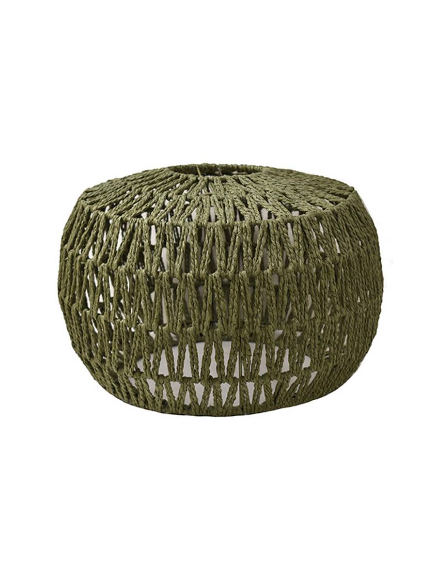 Φωτιστικό καπέλο οροφής μπουλ τεχνητή raffia λαδί χρ. 45Χ30