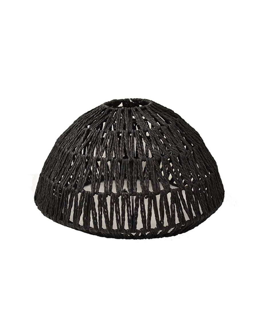 Φωτιστικό καπέλο οροφής τεχνητή raffia μαύρο χρώμα 41Χ24