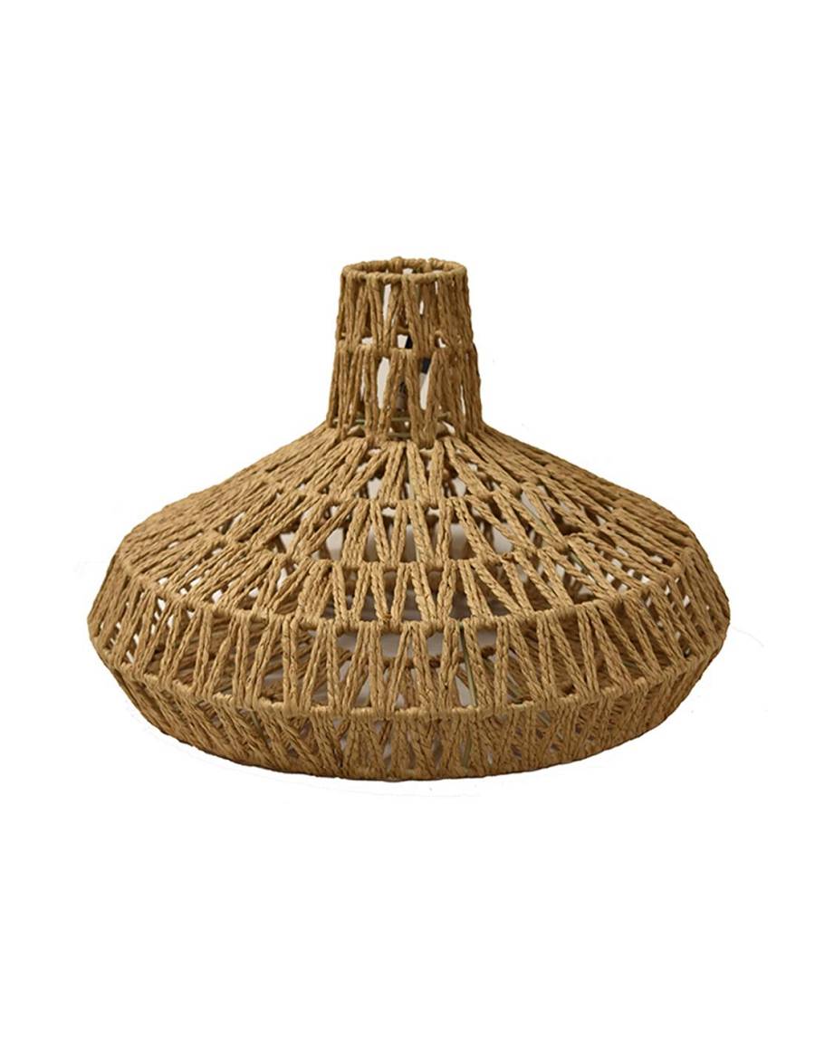 Φωτιστικό καπέλο οροφής τεχνητή raffia καφέ χρώμα  45Χ30