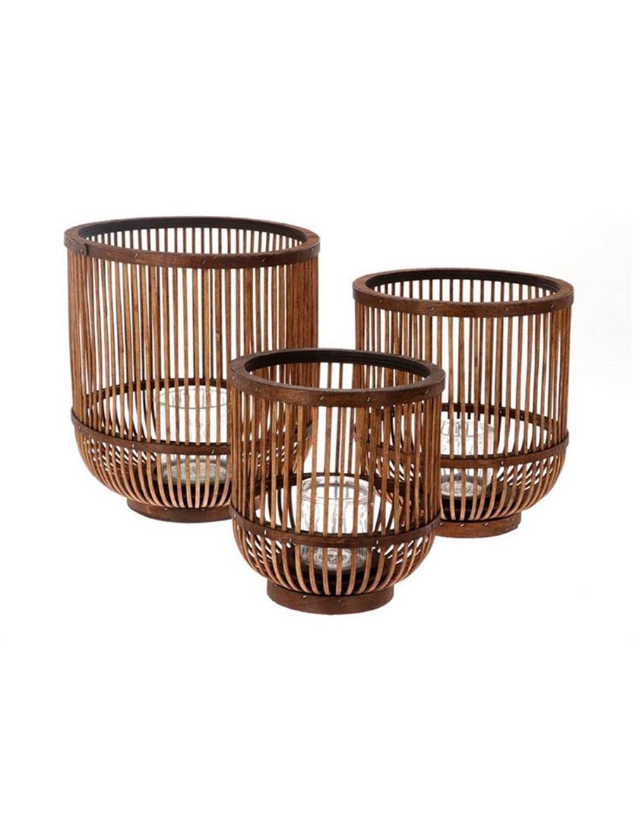 Φανάρι ξύλινο καφέ 29Χ31