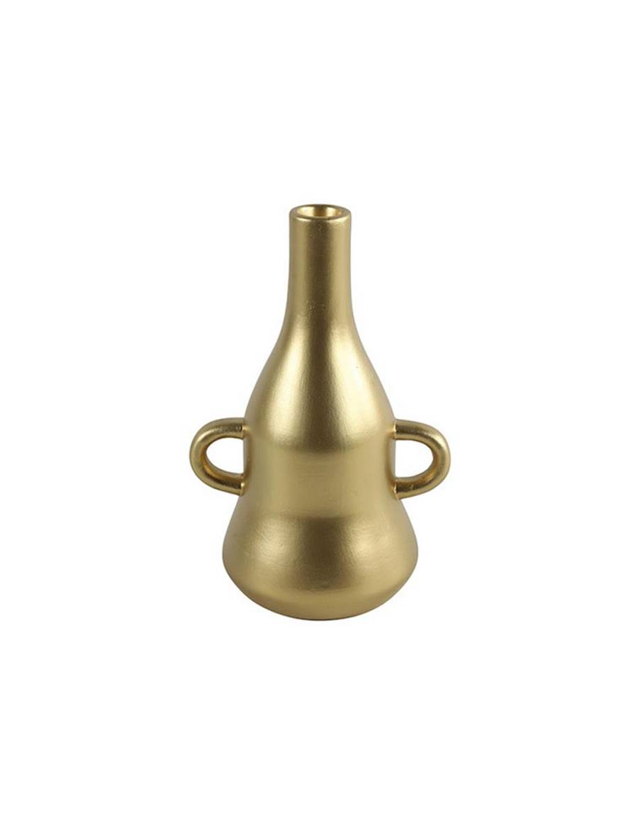 Κηροπήγιο κεραμ.με λαβές χρυσό 12Χ23