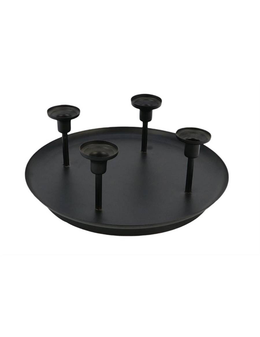 Κηροπήγιο Χ4 σε δίσκο μεταλ.μαύρο 33Χ12