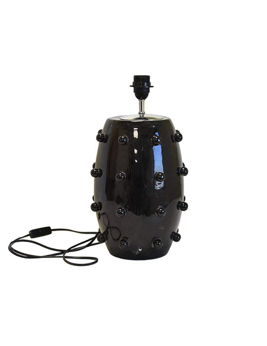 Λάμπα επιτ. HILTON  κεραμ.χειροποίητη black w/black