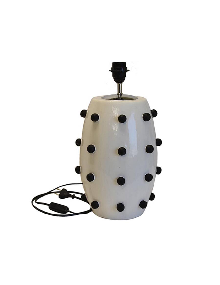 Λάμπα επιτ. HILTON  κεραμ.χειροποίητη white w/black