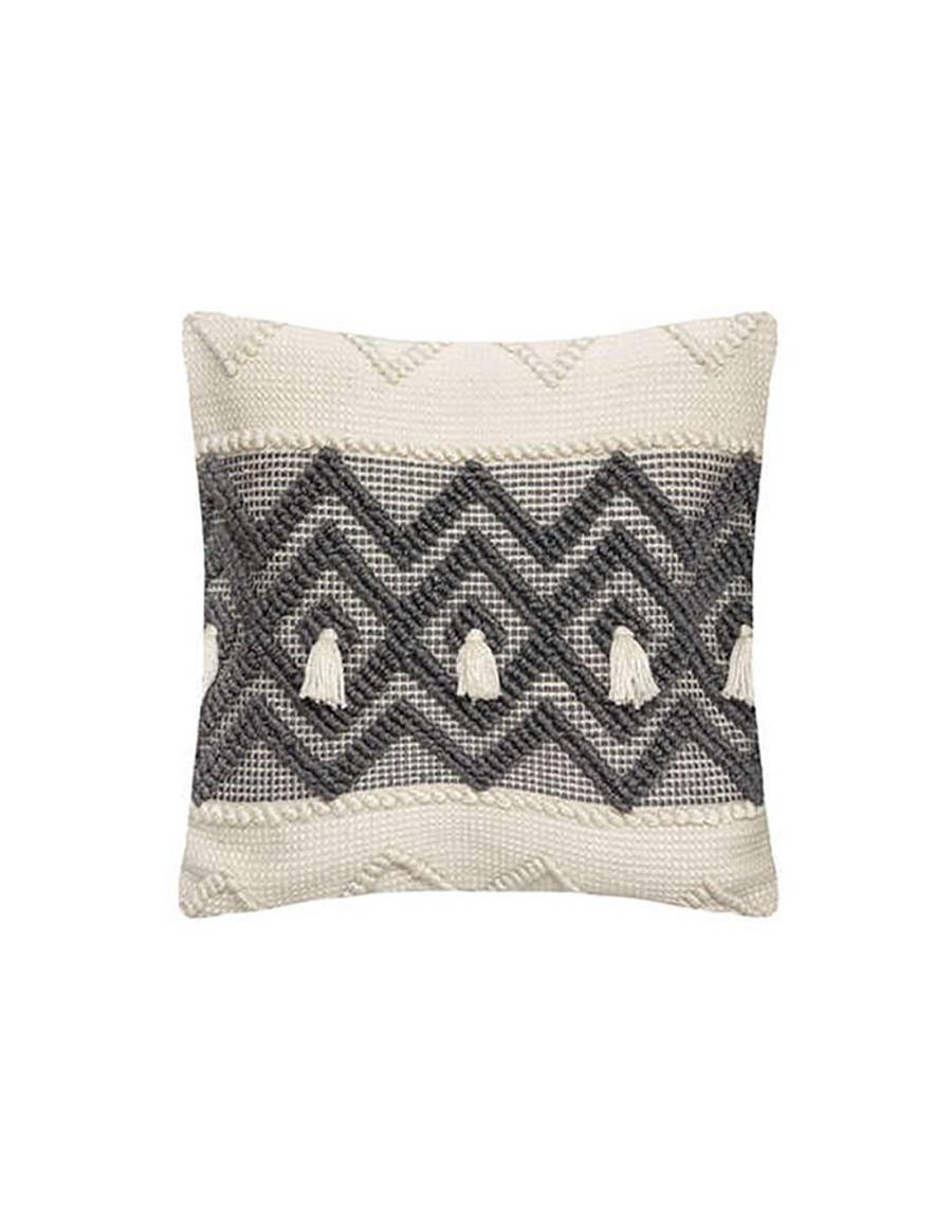 Μαξιλάρι εκρού με μαύρα σχ. 45Χ45