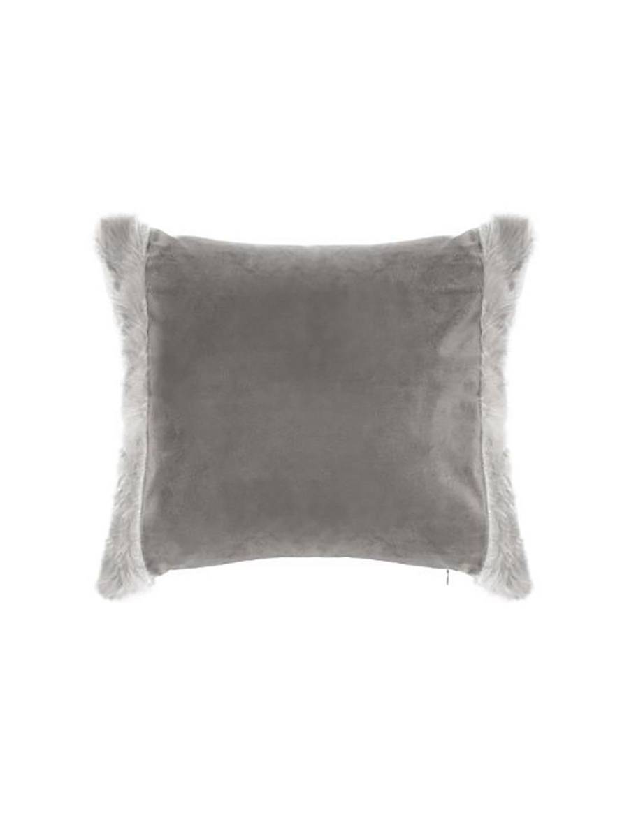 Μαξιλάρι γκρι με γούνα 40Χ40