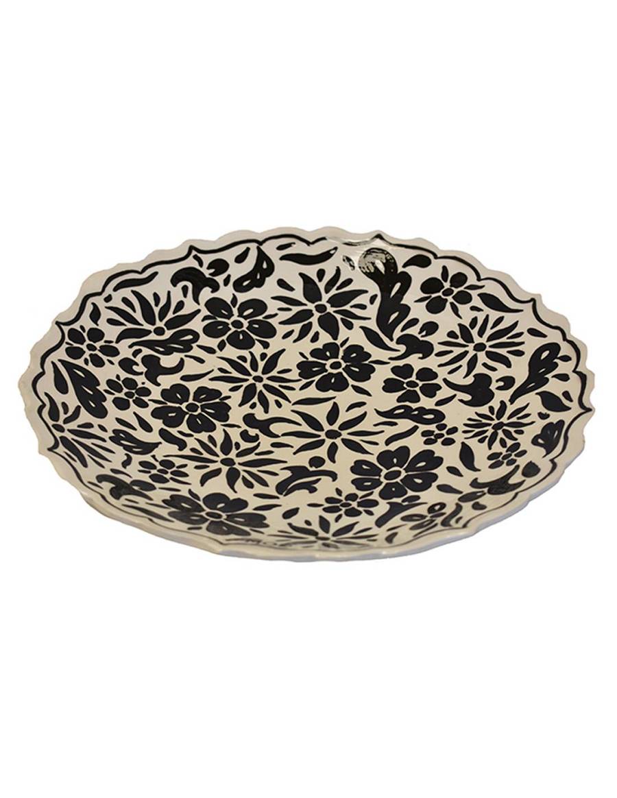 Πιάτο διακσομ.κεραμ.χειροποίητο βαθύ 40εκ. Black kapisik