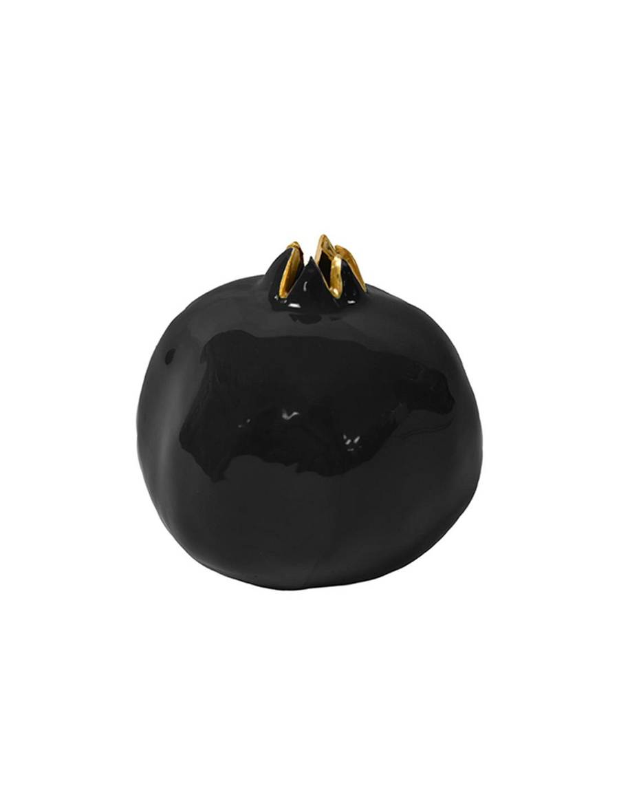 Ρόδι κεραμ.χειροποιήτο μαύρο/χρυσό 10Χ10