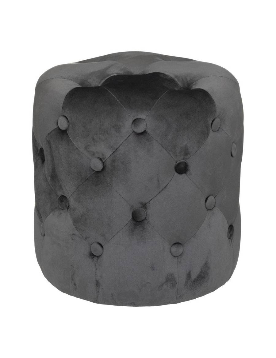 Σκαμπώ ADRIANA  γκρι βελούδο 40X40