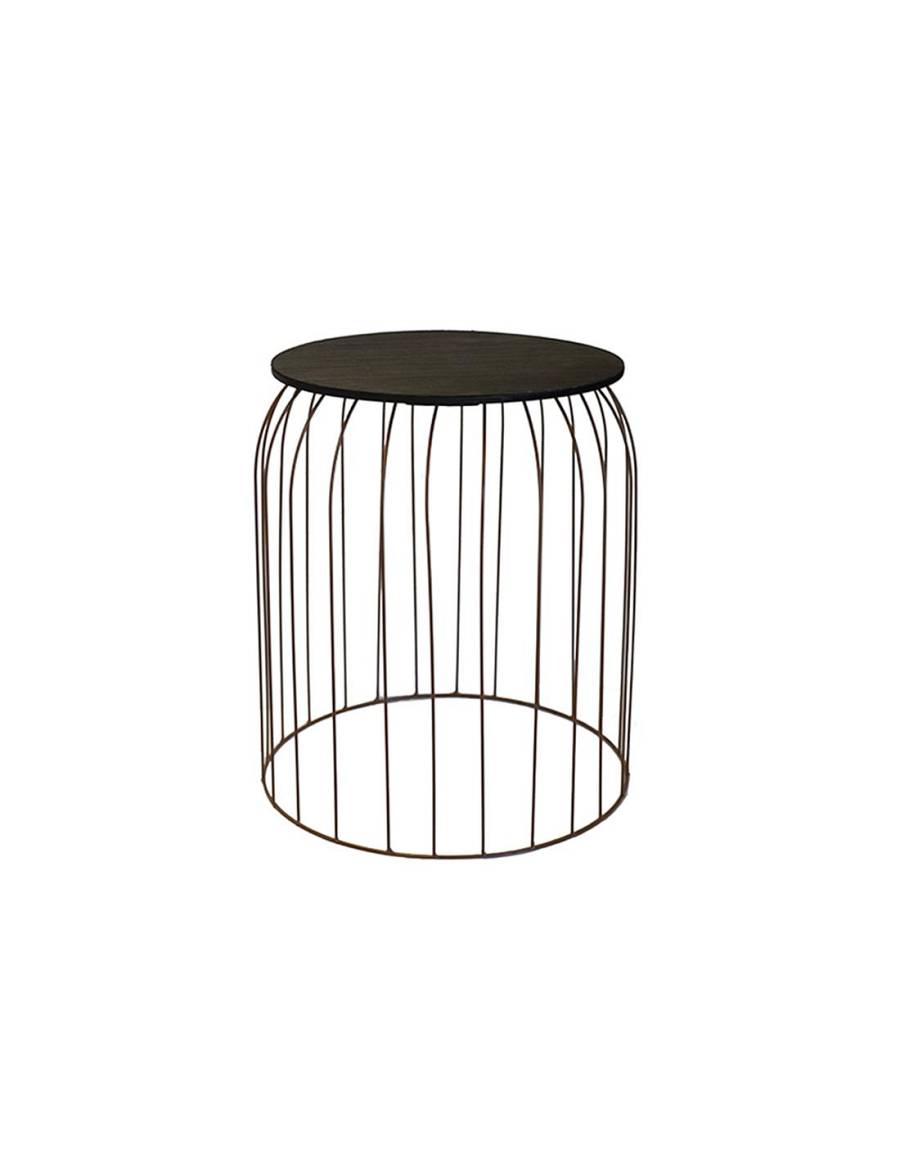 Τραπέζι βοηθ.μεταλ.μπρονζέ με μαύρο καπάκι 35Χ37