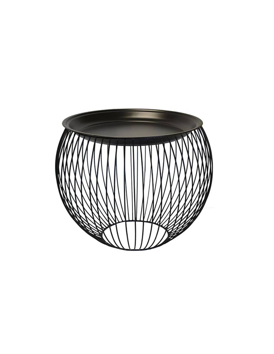 Τραπέζι βοηθ.μπουλ μεταλ.μαύρο με μαύρο καπάκι 40Χ33