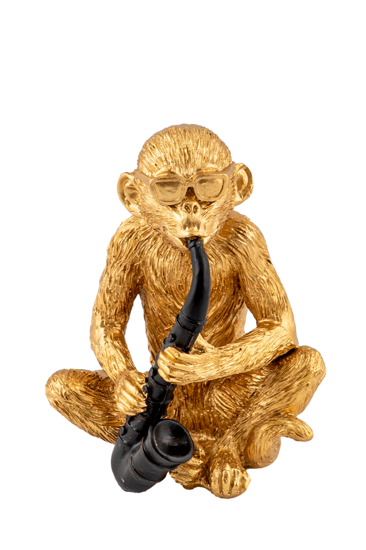 ΠΙΘΗΚΟΣ ΠΟΛΥΕΣΤΕΡΙΚΟΣ  ΧΡΥΣΟΣ ΜΕ ΜΑΥΡΑ ΓΥΑΛΙΑ ΚΑΙ ΜΑΥΡΟ  ΣΑΞΟΦΩΝΟ 13ΕΚ