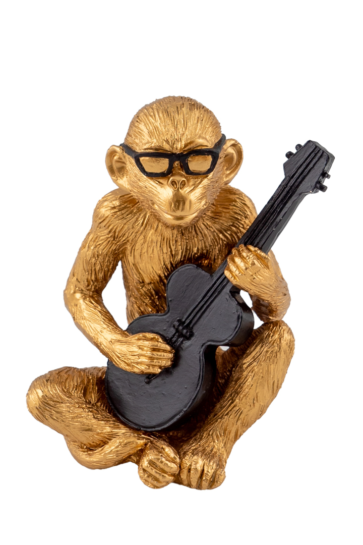 ΠΙΘΗΚΟΣ ΠΟΛΥΕΣΤΕΡΙΚΟΣ  ΧΡΥΣΟΣ ΜΕ ΜΑΥΡΑ ΓΥΑΛΙΑ ΚΑΙ ΜΑΥΡΗ ΚΙΘΑΡΑ  13ΕΚ