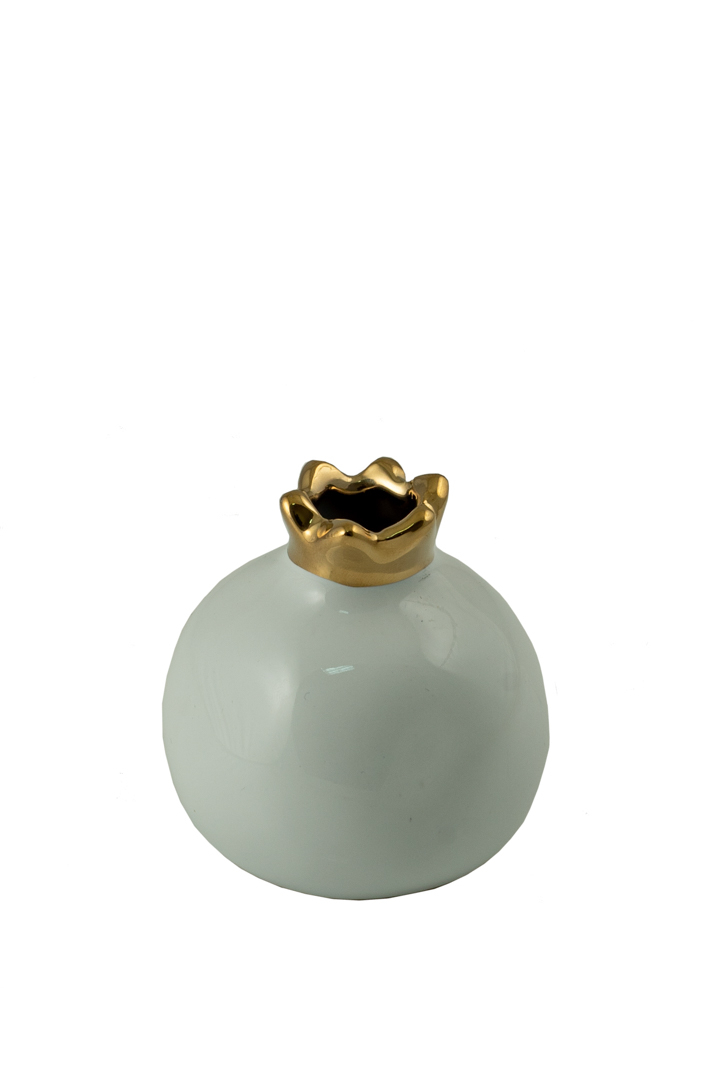 ΔΙΑΚΟΣΜΗΤΙΚΟ ΚΕΡΑΜΙΚΟ ΡΟΔΙ ΛΕΥΚΟ ΜΕ ΧΡΥΣΟ ΤΕΛΕΙΩΜΑ 7,6ΕΚ