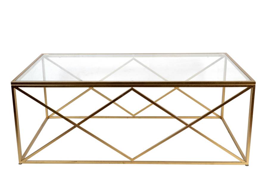 ΤΡΑΠΕΖΙ ΜΕΤΑΛΙΚΟ ΧΡΥΣΟ ΧΙΑΣΤΗ ΜΕ ΛΕΥΚΟ ΤΖΑΜΙ 120Χ66Χ46ΕΚ