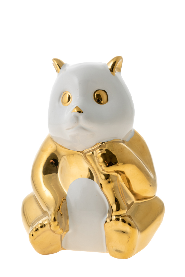 ΔΙΑΚΟΣΜΗΤΙΚΗ ΚΕΡΑΜΙΚΗ ΦΙΓΟΥΡΑ ΠΑΝΤΑ ΧΡΥΣΟ ΑΣΠΡΟ 17,8ΕΚ