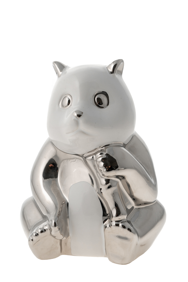 ΔΙΑΚΟΣΜΗΤΙΚΗ ΚΕΡΑΜΙΚΗ ΦΙΓΟΥΡΑ ΠΑΝΤΑ ΑΣΗΜΙ ΑΣΠΡΟ 17,8ΕΚ