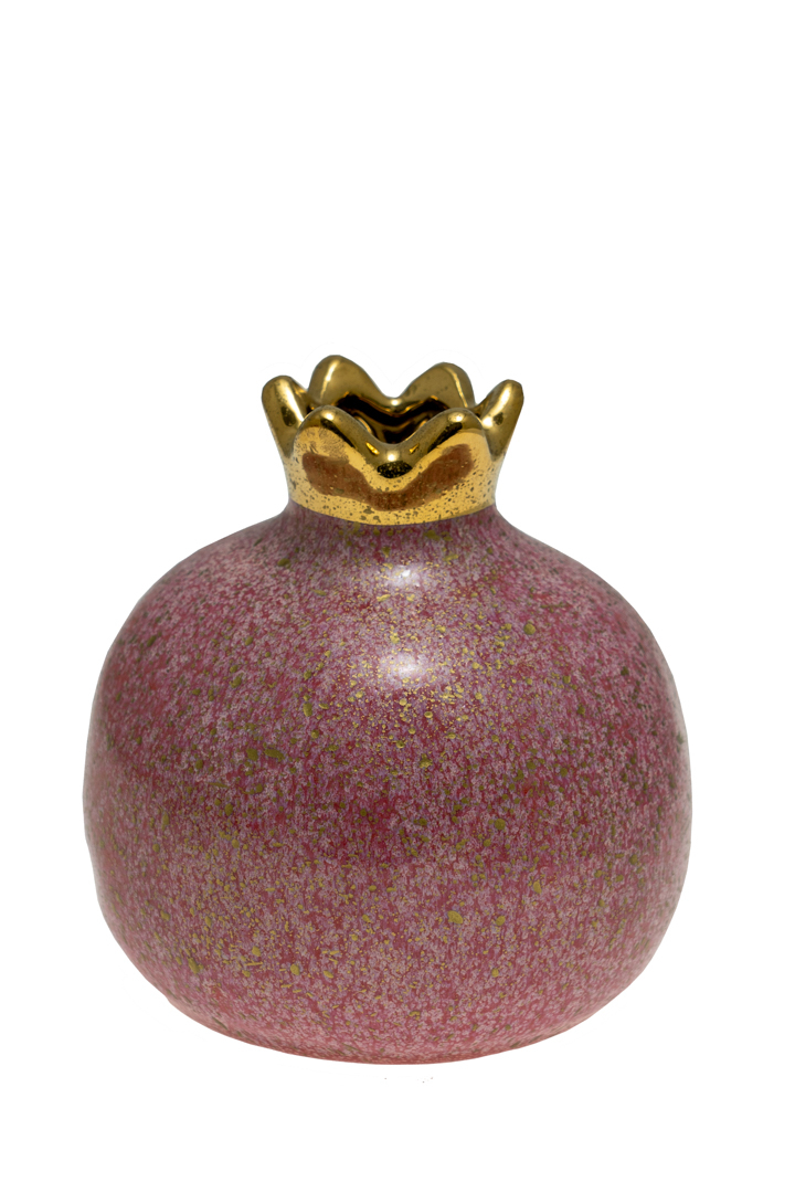 ΔΙΑΚΟΣΜΗΤΙΚΟ ΚΕΡΑΜΙΚΟ ΡΟΔΙ ΡΟΖ  ΜΕ ΧΡΥΣΕΣ ΤΕΛΙΤΣΕΣ 13ΕΚ