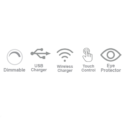 Επιτραπέζιο φωτιστικό LED 7W 3CCT (by touch) σε μαύρο χρώμα D:39cm (3045-BL)