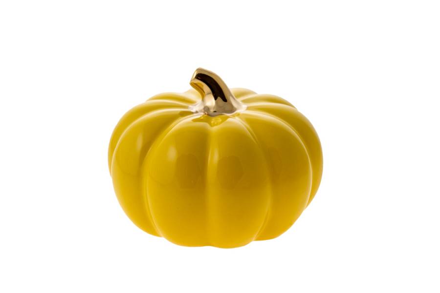 ΔΙΑΚΟΣΜΗΤΙΚΗ ΚΕΡΑΜΙΚΗ ΚΟΛΚΥΘΑ ΚΙΤΡΙΝΗ ΓΥΑΛΙΣΤΕΡΗ ΜΕ ΧΡΥΣΣΟ ΚΟΤΣΑΝΙ 15,3ΕΚ