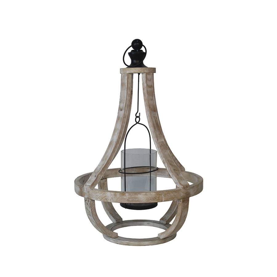 ESMA ΦΑΝΑΡΙ ΞΥΛΟ ΓΥΑΛΙ ΦΥΣΙΚΟ 35x35xH52cm