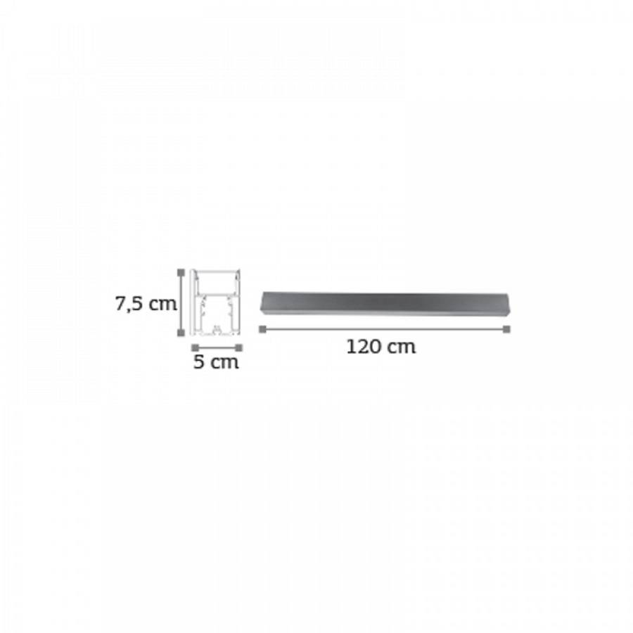 Κρεμαστό φωτιστικό LED 40W 3CCT (By Switch) από αλουμίνιο σε μαύρη απόχρωση D:120cm (6072-120-BL)