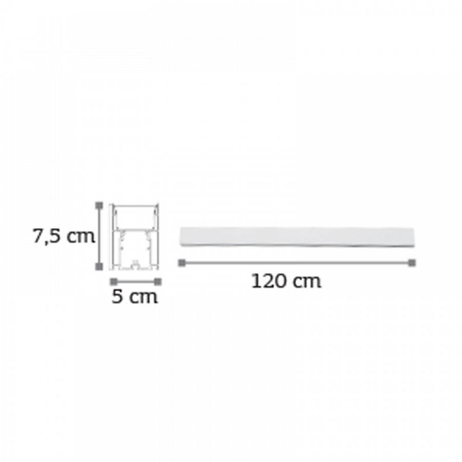 Κρεμαστό φωτιστικό LED 40W 3CCT (By Switch) από αλουμίνιο σε λευκή απόχρωση D:120cm (6072-120-WH)