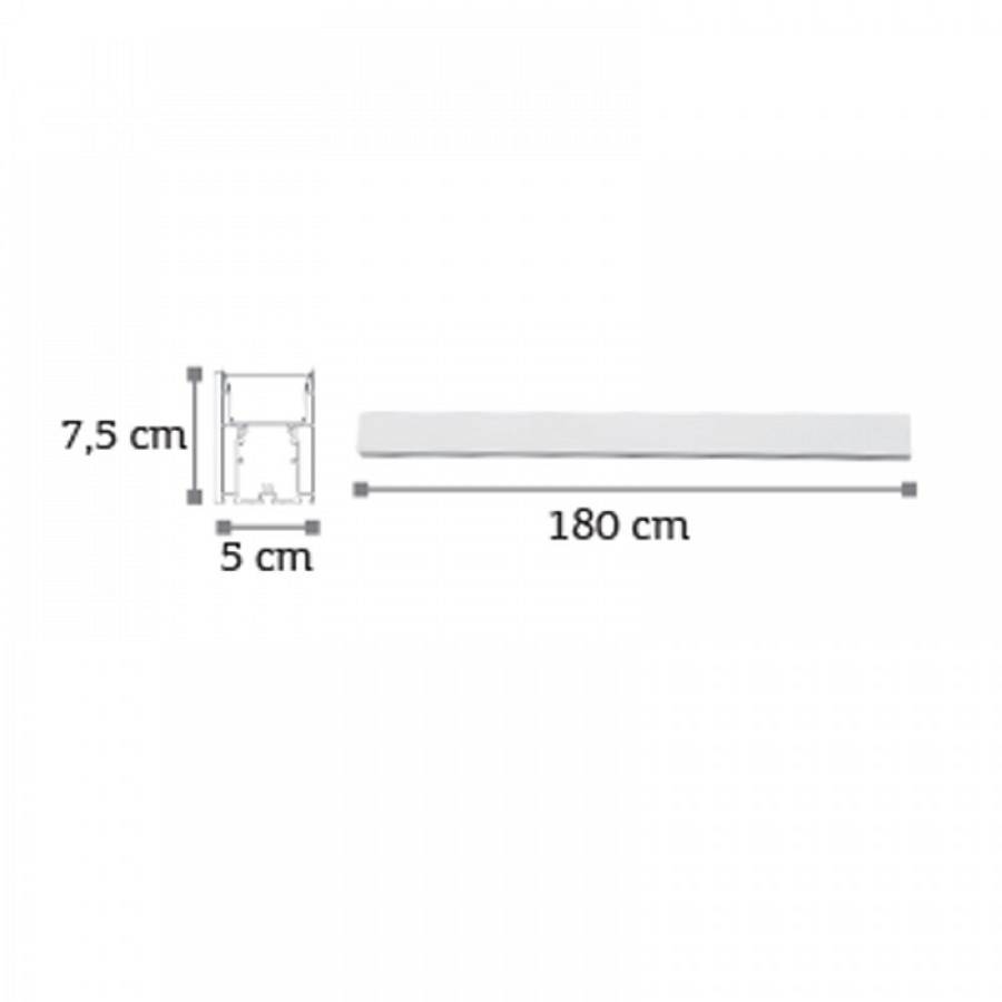 Κρεμαστό φωτιστικό LED 60W 3CCT (By Switch) από αλουμίνιο σε λευκή απόχρωση D:180cm (6072-180-WH)