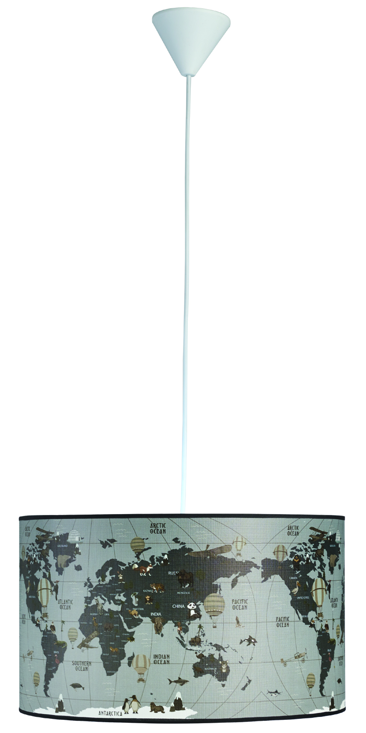 Φωτιστικό μονόφωτο παιδικό αμπαζούρ  υδρόγειος Ε27 Φ40