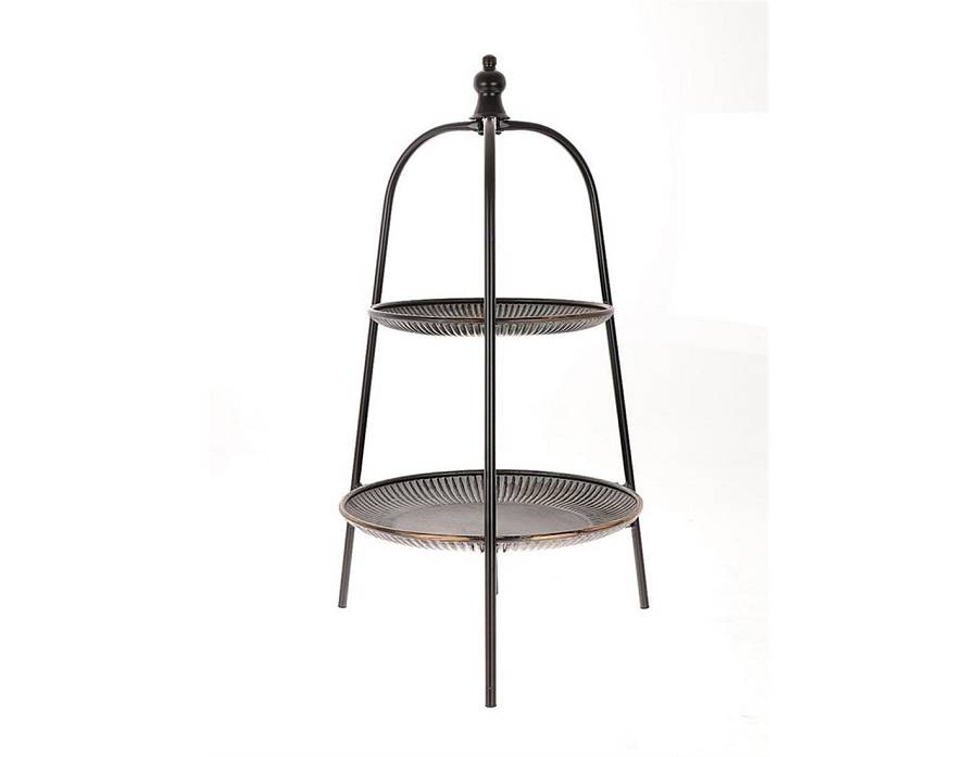 Δίσκος σερβ.2οροφος μεταλ.μαύρος 42Χ76