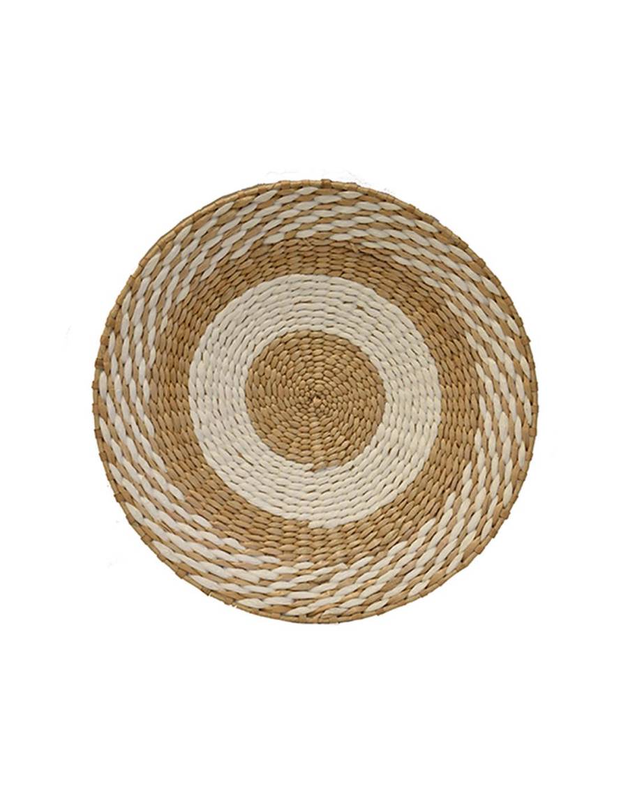 Πιατέλα ψάθινη τοίχου λευκό σχ.Φ40Χ5