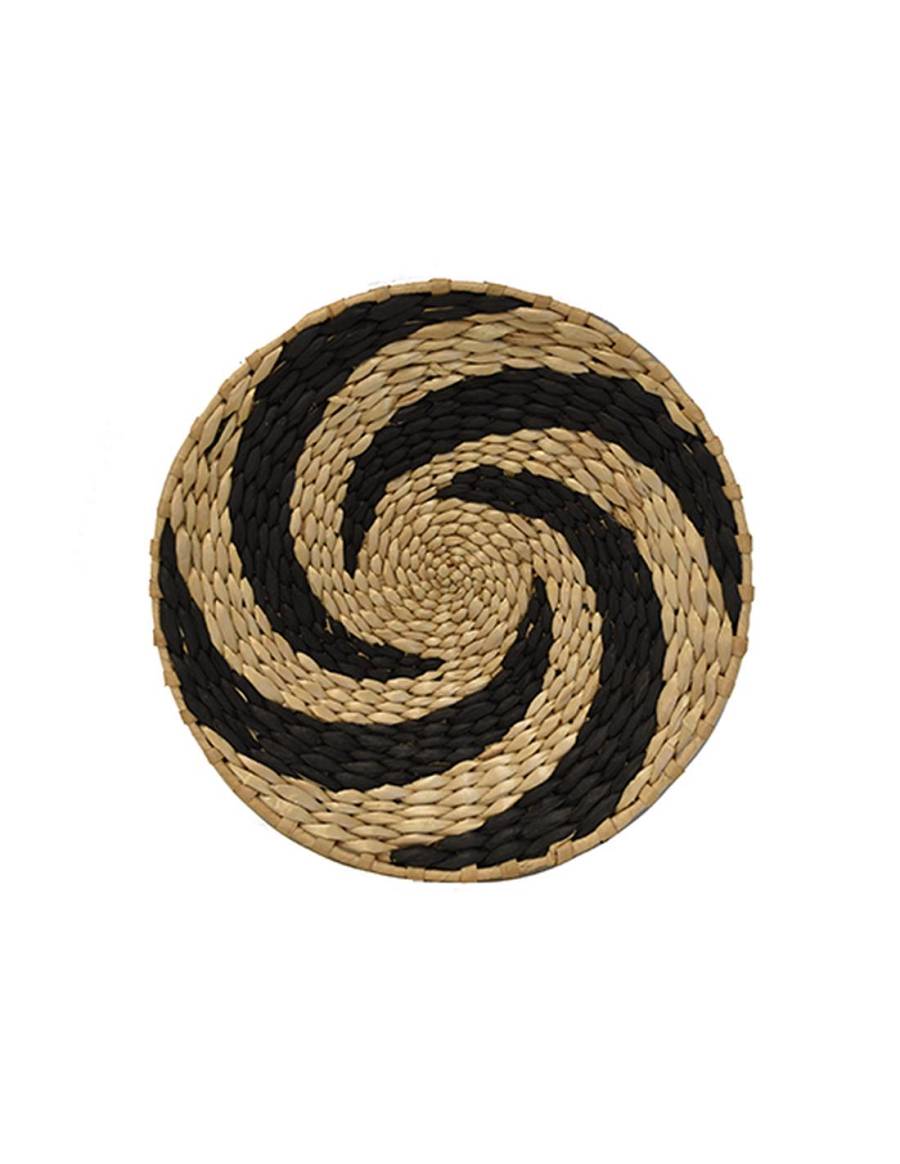 Πιατέλα ψάθινη τοίχου μαύρο σχ. Φ25Χ4