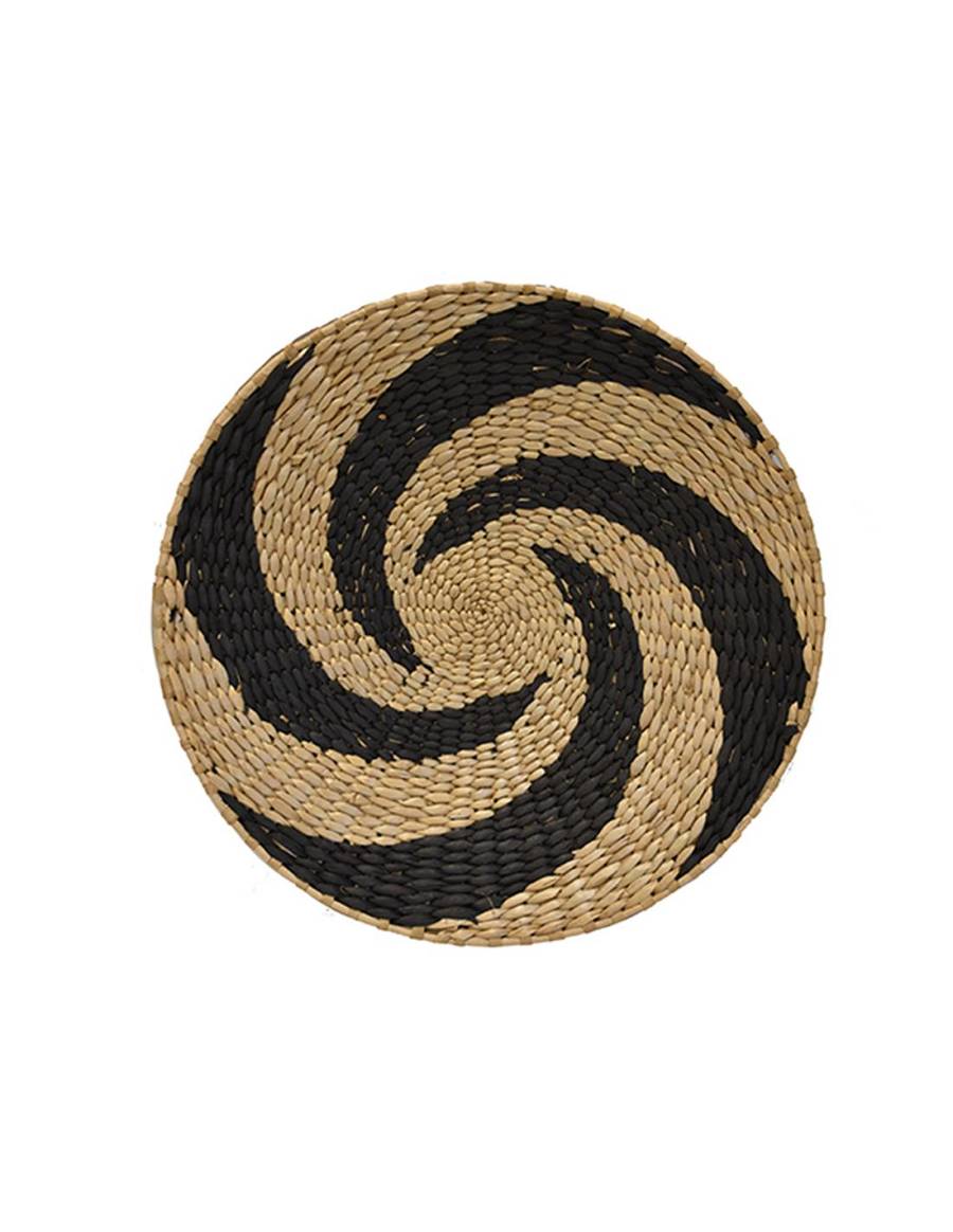 Πιατέλα ψάθινη τοίχου μαύρο σχ. Φ40Χ4