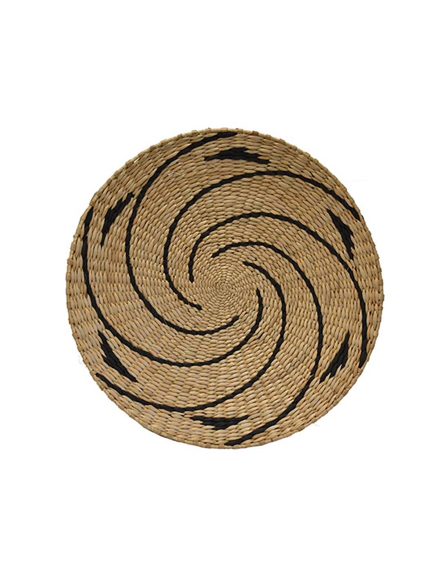 Πιατέλα ψάθινη τοίχου μαύρο σχ. Φ50Χ6