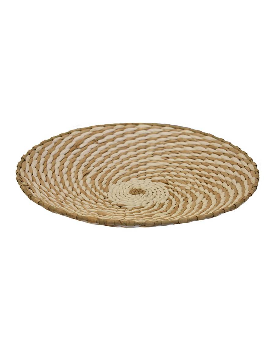 Πιατέλα ψάθινη τοίχου rush λευκή Φ40