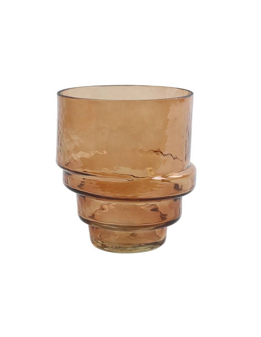 Βάζο γυαλ.Angelica καφέ 15Χ17