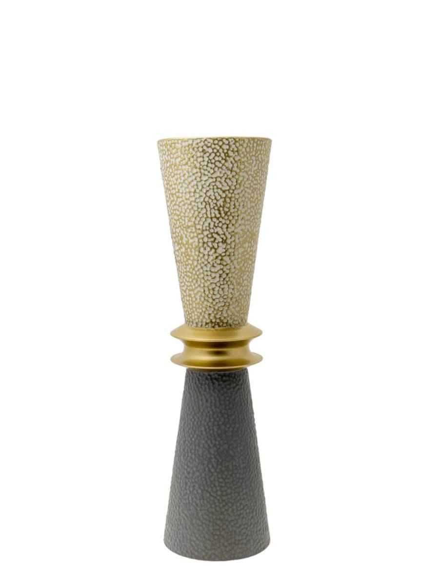 ΔΙΑΚΟΣΜΗΤΙΚΟ ΒΑΖΟ ΜΕΤΑΛΛΙΚΟ ΔΑΠΕΔΟΥ ΜΕ ΔΑΧΤΥΛΙΔΙ ΧΡΥΣΟ. 18Χ18Χ65,3ΕΚ