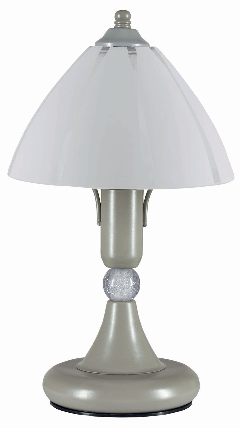 Φωτιστικό Πορτατίφ μέταλλο νίκελ/γυαλί λευκό Ε14