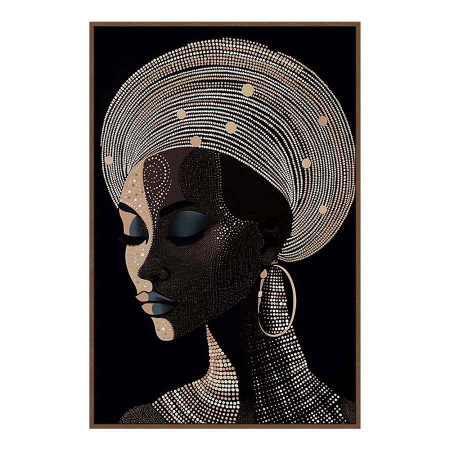 BLACK SOUL ΠΙΝΑΚΑΣ ΚΑΜΒΑΣ ΜΑΥΡΟ ΞΥΛΟ ΚΟΡΝΙΖΑ ΚΑΦΕ 82,6x122,6xH4,3cm