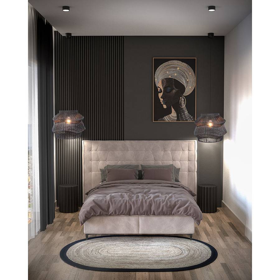 BLACK SOUL ΠΙΝΑΚΑΣ ΚΑΜΒΑΣ ΜΑΥΡΟ ΞΥΛΟ ΚΟΡΝΙΖΑ ΚΑΦΕ 82,6x122,6xH4,3cm