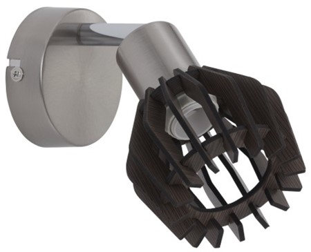 Σποτ Νίκελ Σατινέ/Ξύλο σκούρο καφέ