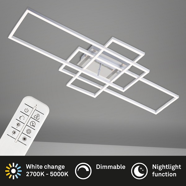 Φωτιστικό led Frame 51w 6600lm CCT χρώμιο/χρώμιο σατινέ