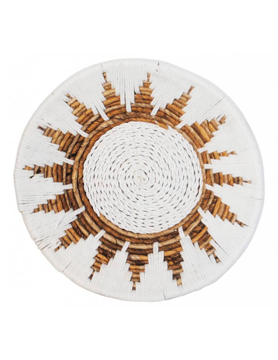 Διακ.τοίχου ABACA λευκό/καφέ Φ40Χ8