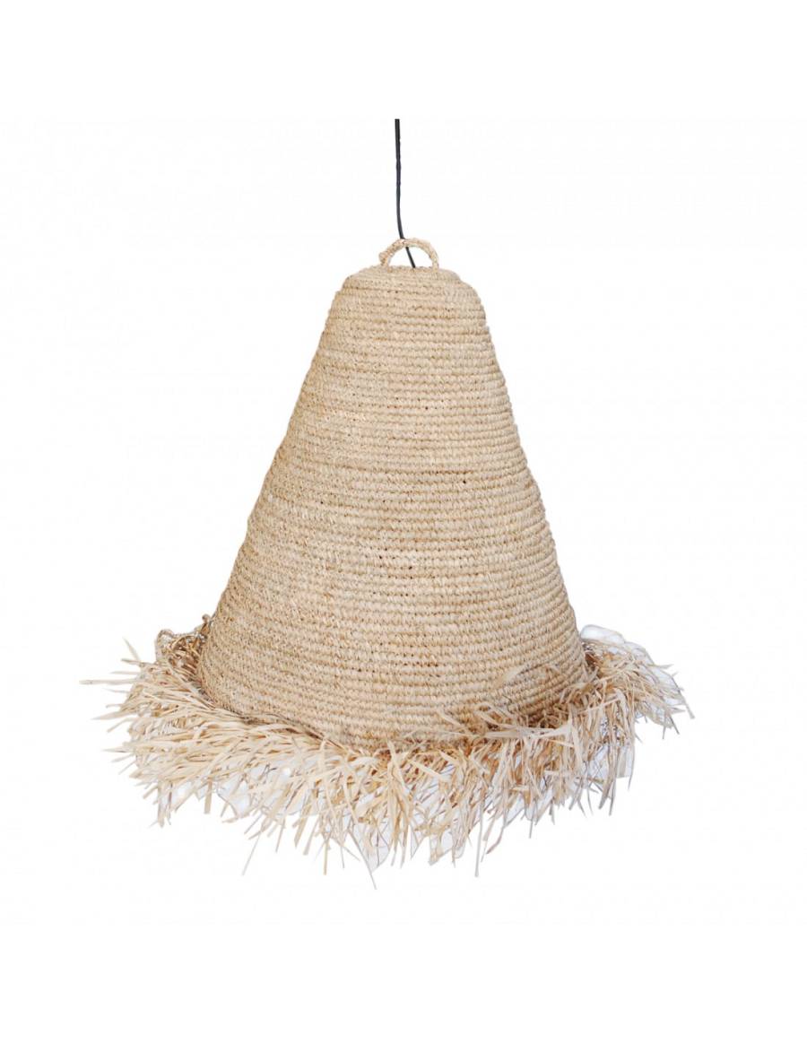 Φωτιστικό οροφής AFRICA corn husk με κρόσια raffia 50Χ50